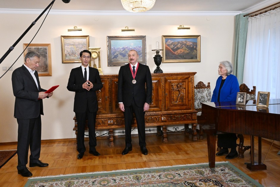 “Çingiz Aytmatov” ordeni ilk dəfə İlham Əliyevə təqdim edildi- FOTOLAR